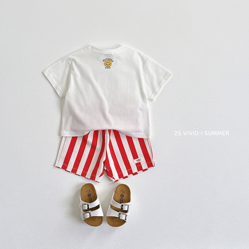 Vivid I - Korean Children Fashion - #kidsshorts - Rear Smile Point Tee - 9