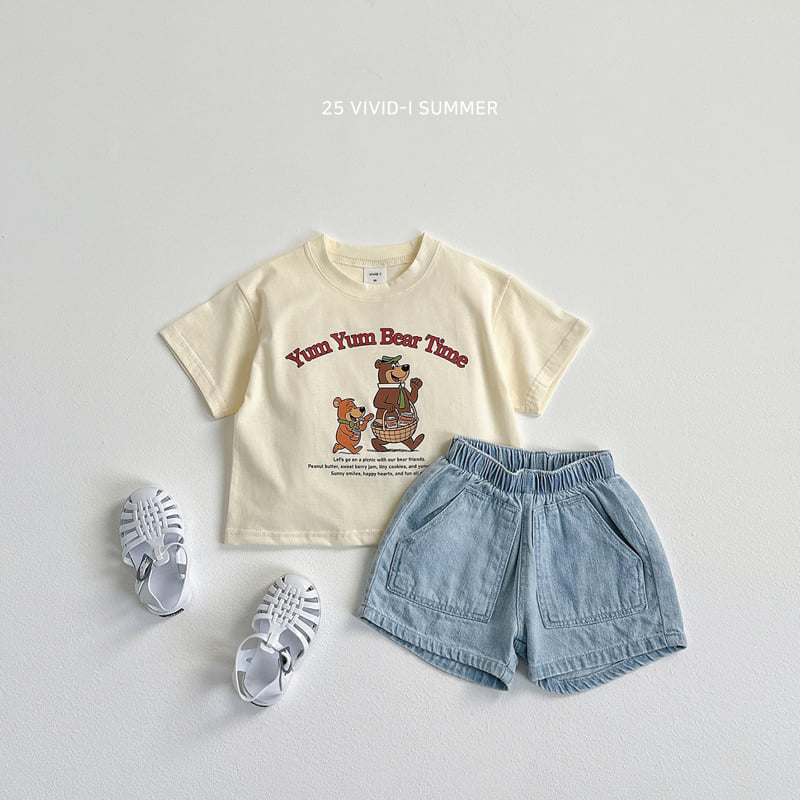 Vivid I - Korean Children Fashion - #kidsshorts - Slub Denim Shorts - 6