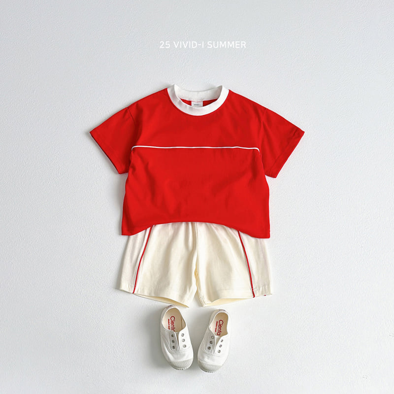 Vivid I - Korean Children Fashion - #kidsshorts - Piping Cut Tee - 10