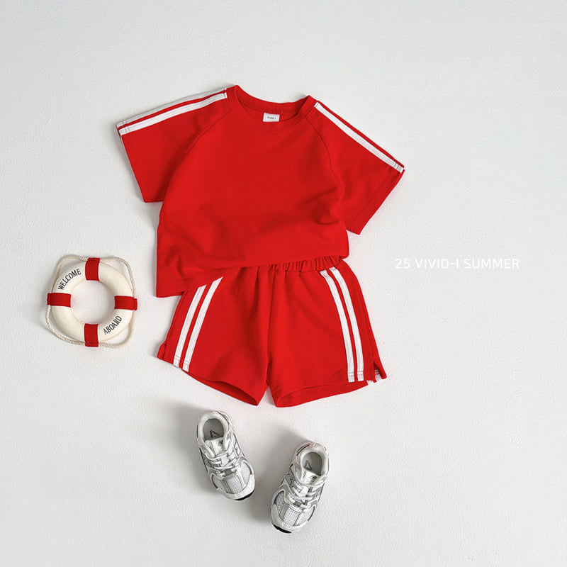 Vivid I - Korean Children Fashion - #kidsshorts - Pique Line Short Sleeve Tee - 12