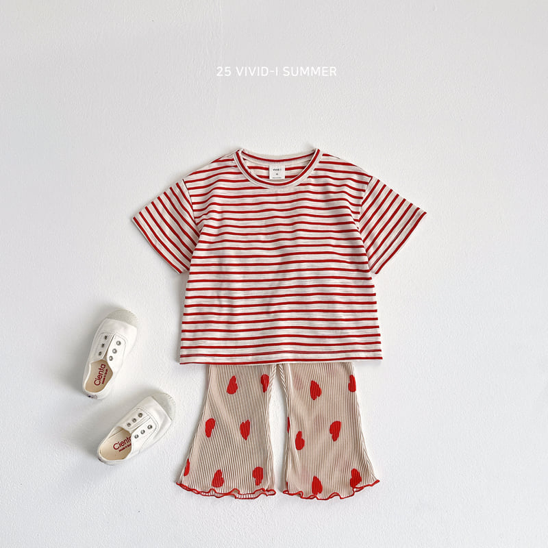 Vivid I - Korean Children Fashion - #kidsshorts - Heart Pleats Bootscut Pants - 10