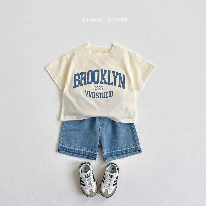 Vivid I - Korean Children Fashion - #kidsshorts - Vintage Hem Denim Shorts - 5