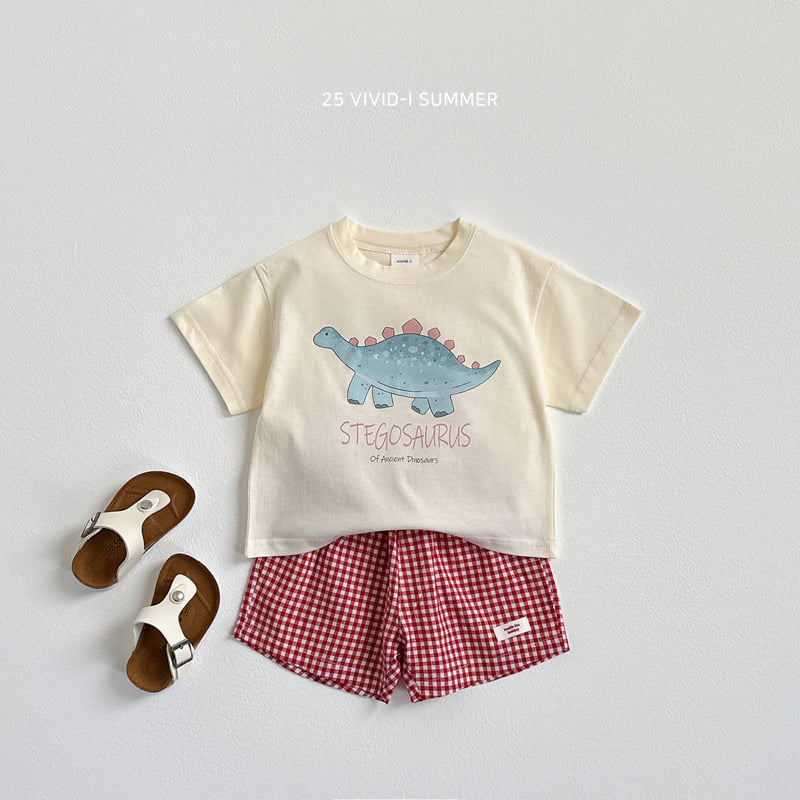 Vivid I - Korean Children Fashion - #kidsstore - Dino Short Sleeve Tee - 12