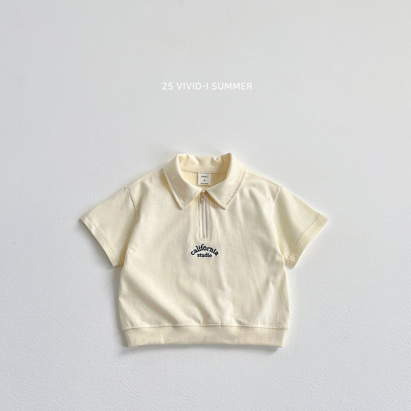 Vivid I - Korean Children Fashion - #kidsstore - Collar Anorak Short Sleeve Tee - 5