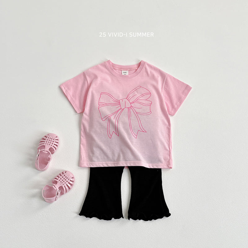 Vivid I - Korean Children Fashion - #kidsstore - Ribbon Long Short Sleeve Tee - 8