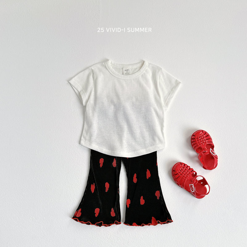 Vivid I - Korean Children Fashion - #kidsstore - Heart Pleats Bootscut Pants - 11