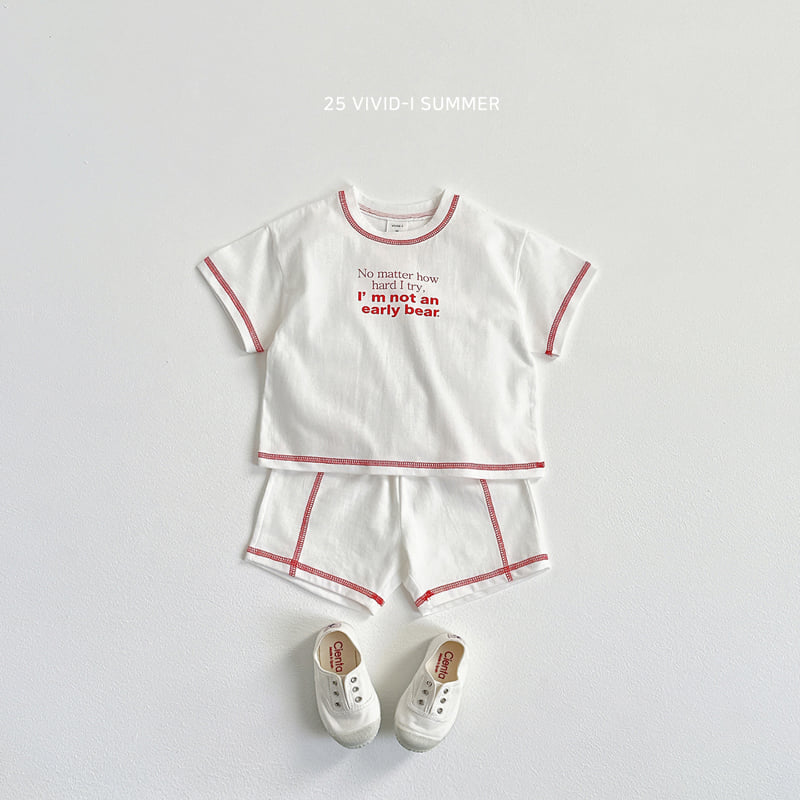 Vivid I - Korean Children Fashion - #kidsshorts - Short Sleeve Stitch Set - 4