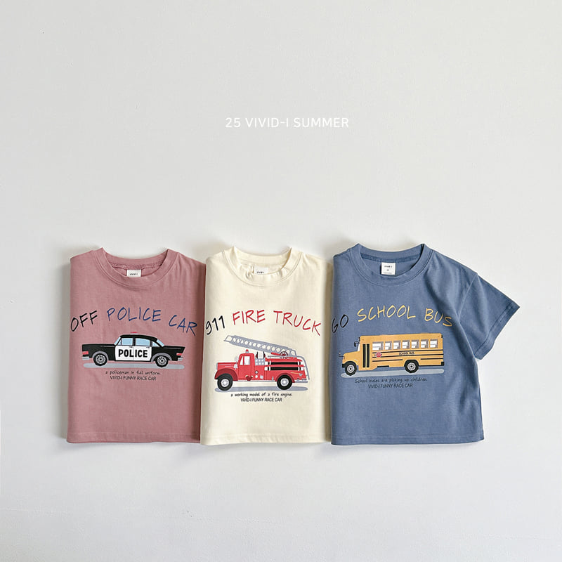 Vivid I - Korean Children Fashion - #kidsstore - Car Print Short Sleeve Tee