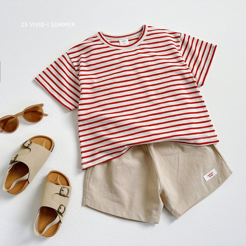 Vivid I - Korean Children Fashion - #kidsstore - Marine Stripe Short Sleeve Tee - 8