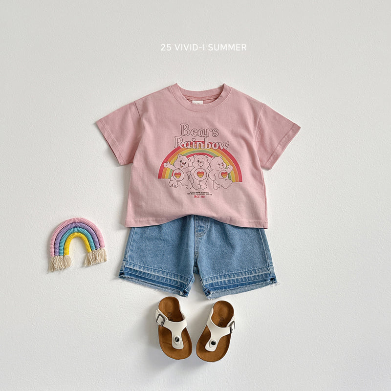 Vivid I - Korean Children Fashion - #kidsstore - Vintage Hem Denim Shorts - 6