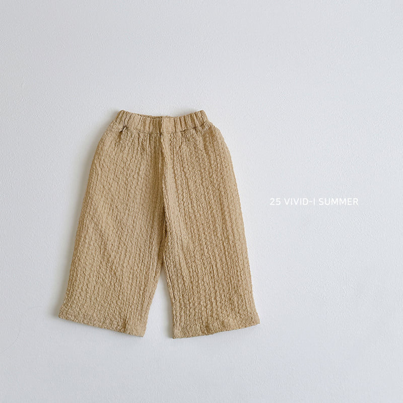 Vivid I - Korean Children Fashion - #kidsstore - Crinkle Wide Pants - 3