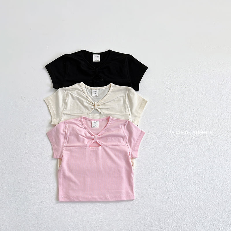 Vivid I - Korean Children Fashion - #kidsstore - Slit Ribbon Tie Tee