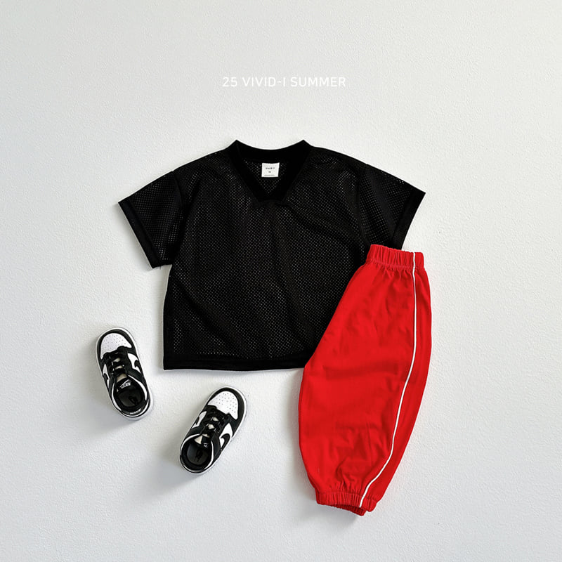 Vivid I - Korean Children Fashion - #kidsstore - V-Neck Cool Mesh Tee - 12