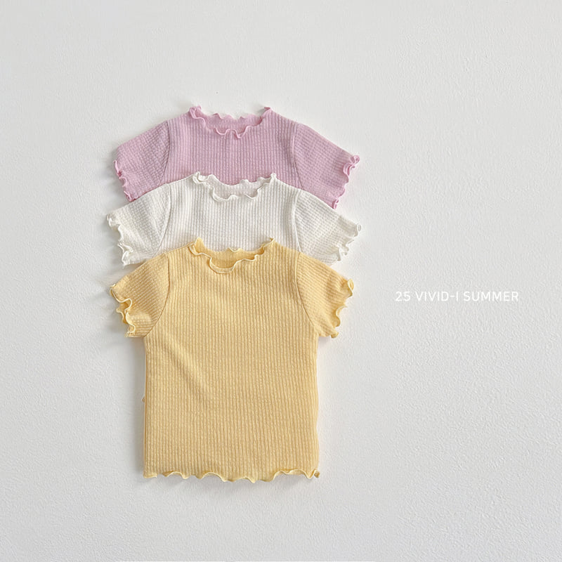 Vivid I - Korean Children Fashion - #kidzfashiontrend - Soap Ribbed Short Sleeve Tee - 3