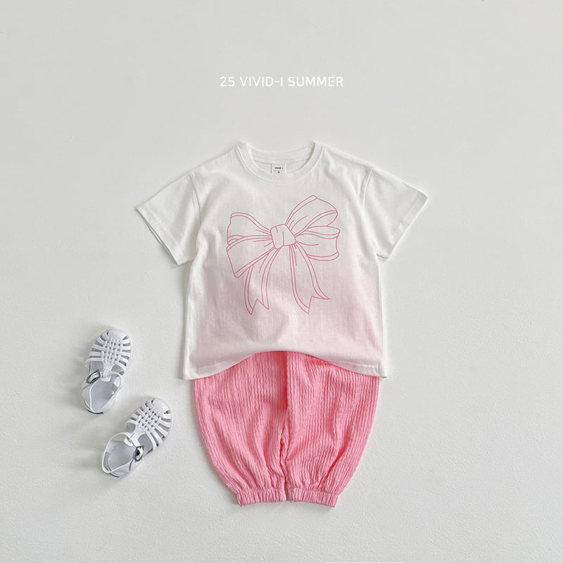 Vivid I - Korean Children Fashion - #kidzfashiontrend - Ribbon Long Short Sleeve Tee - 9