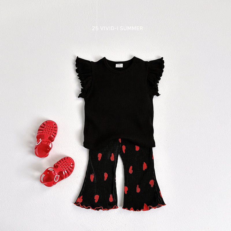 Vivid I - Korean Children Fashion - #kidzfashiontrend - Heart Pleats Bootscut Pants - 12