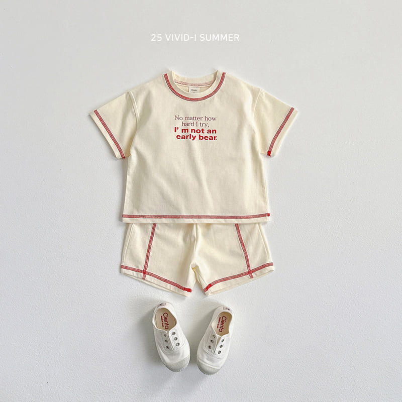 Vivid I - Korean Children Fashion - #kidzfashiontrend - Short Sleeve Stitch Set - 5