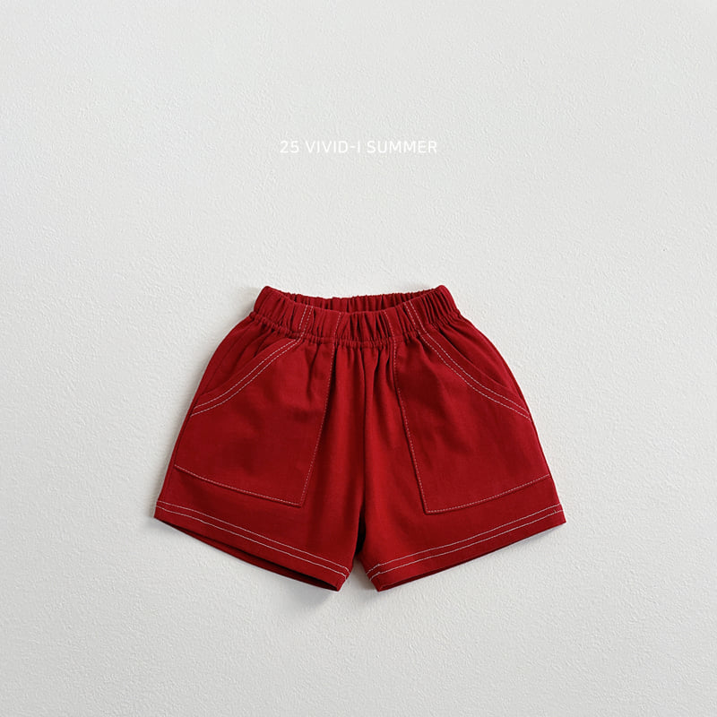 Vivid I - Korean Children Fashion - #kidsstore - Cotton Stitch Pocket Shorts - 4