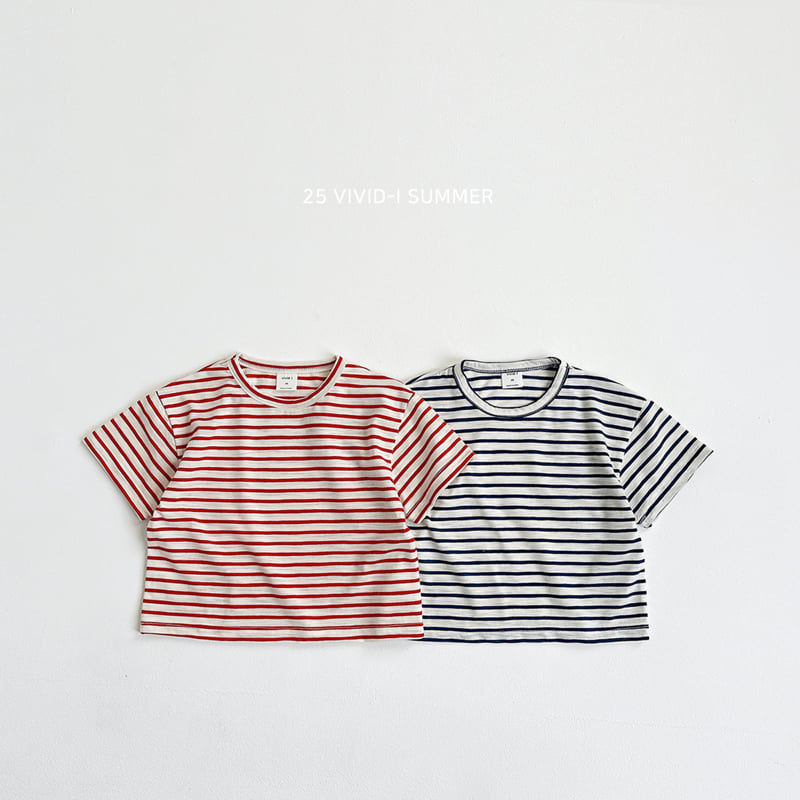 Vivid I - Korean Children Fashion - #kidzfashiontrend - Marine Stripe Short Sleeve Tee - 9