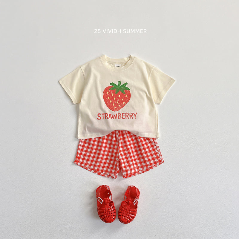 Vivid I - Korean Children Fashion - #kidzfashiontrend - Sketch Fruit Check Set - 5