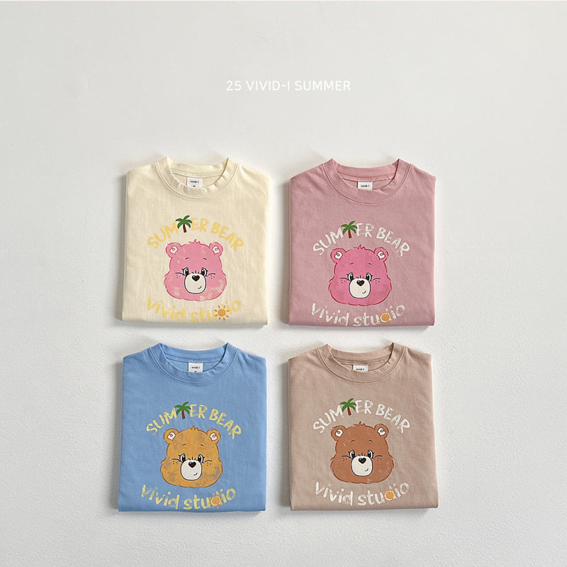Vivid I - Korean Children Fashion - #kidzfashiontrend - Summer Bear Short Sleeve Tee