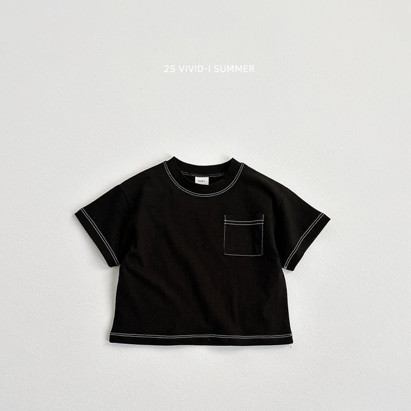 Vivid I - Korean Children Fashion - #littlefashionista - Pocket Stitch Short Sleeve Tee - 6