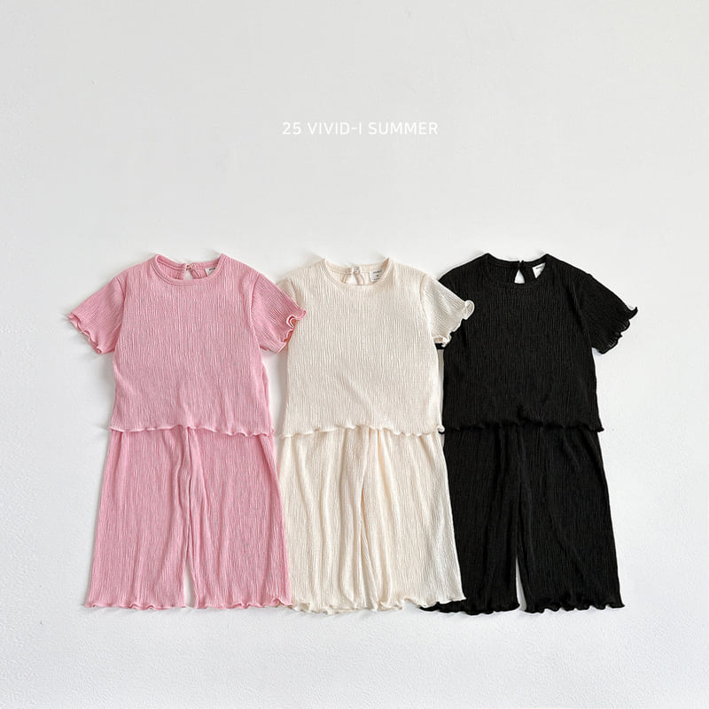 Vivid I - Korean Children Fashion - #littlefashionista - Pleats Wave Set