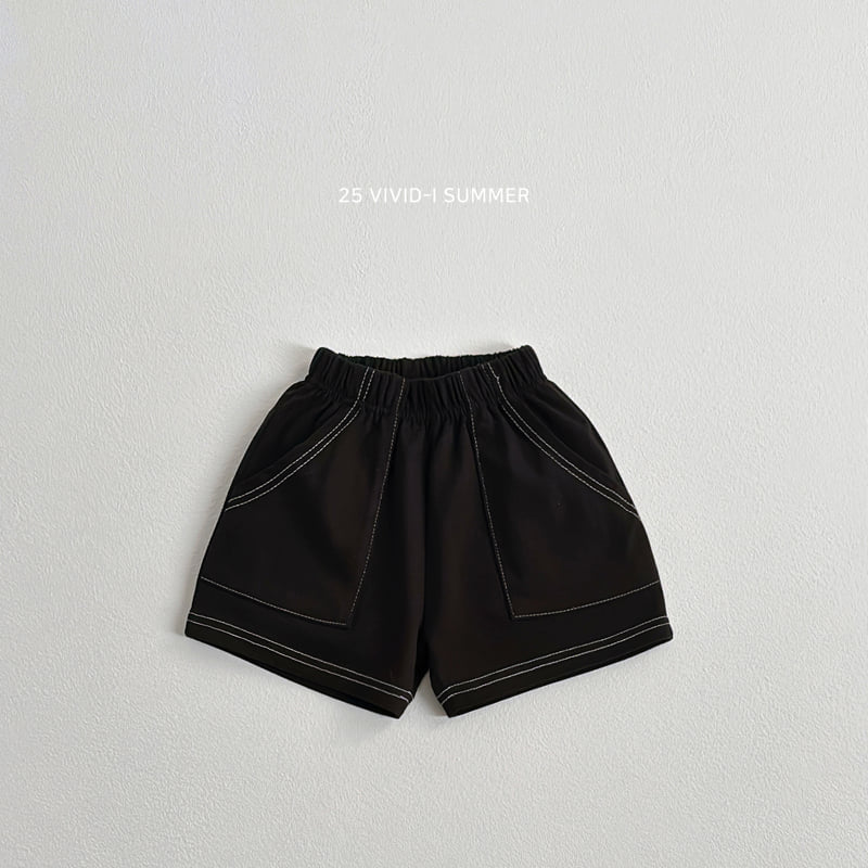 Vivid I - Korean Children Fashion - #littlefashionista - Cotton Stitch Pocket Shorts - 6