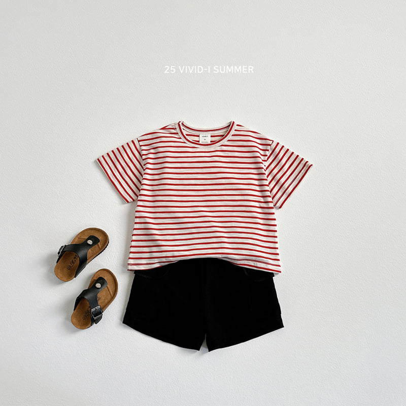 Vivid I - Korean Children Fashion - #littlefashionista - Marine Stripe Short Sleeve Tee - 11