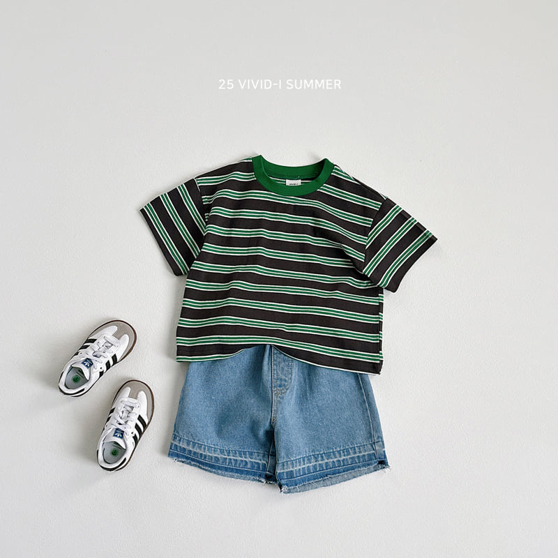 Vivid I - Korean Children Fashion - #littlefashionista - Vintage Hem Denim Shorts - 9
