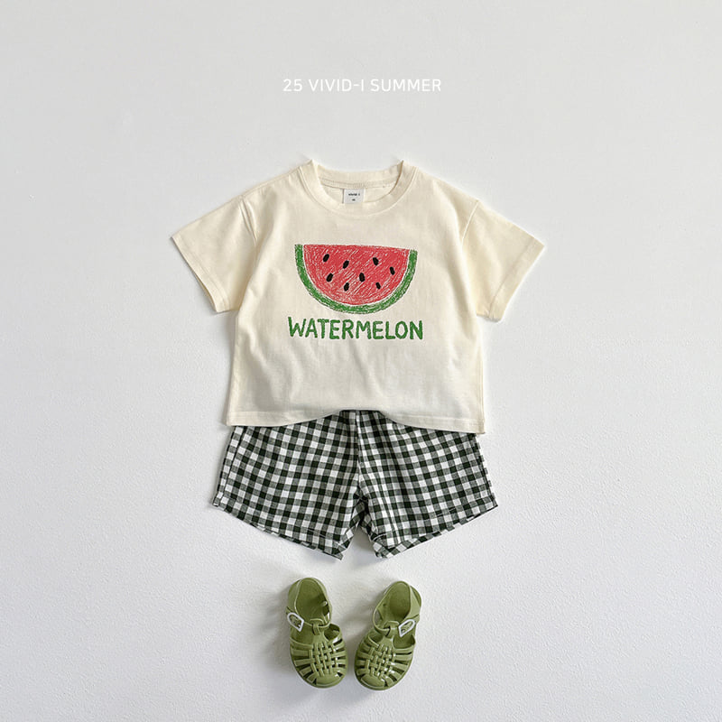 Vivid I - Korean Children Fashion - #littlefashionista - Sketch Fruit Check Set - 7