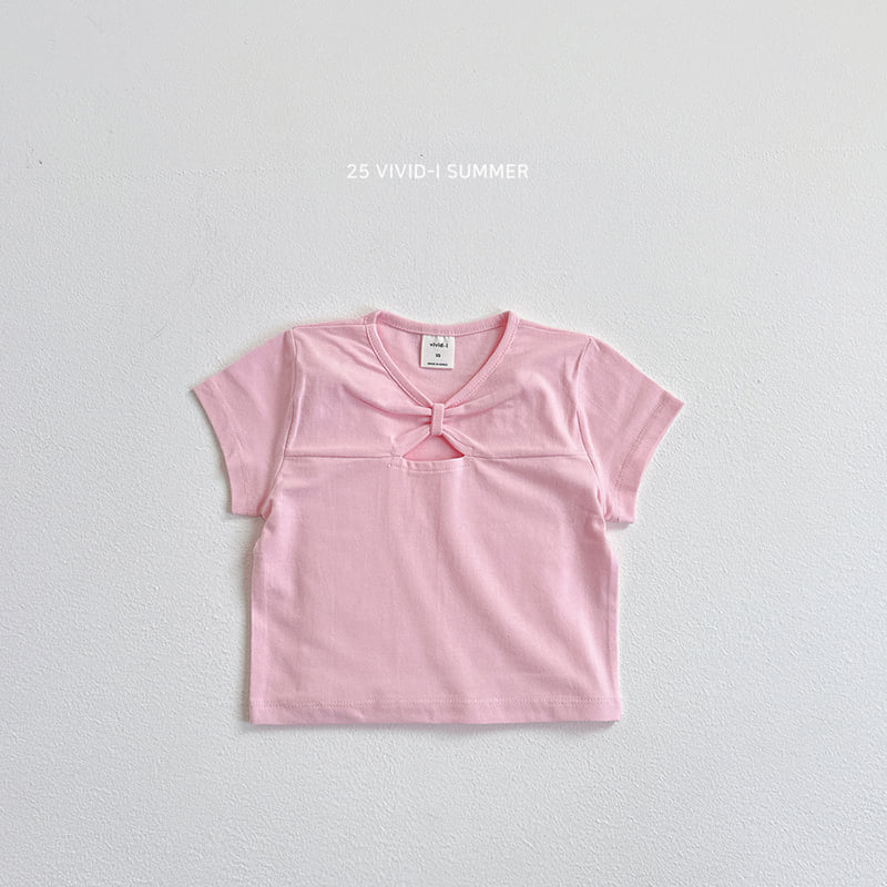 Vivid I - Korean Children Fashion - #Kfashion4kids - Slit Ribbon Tie Tee - 4