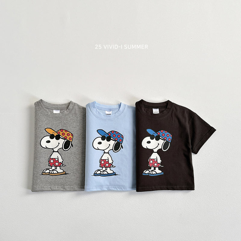 Vivid I - Korean Children Fashion - #magicofchildhood - Beach Puppy Short Sleeve Tee