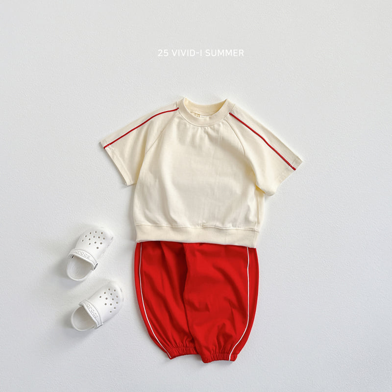 Vivid I - Korean Children Fashion - #magicofchildhood - Stripe Raglan Short Sleeve Tee - 9