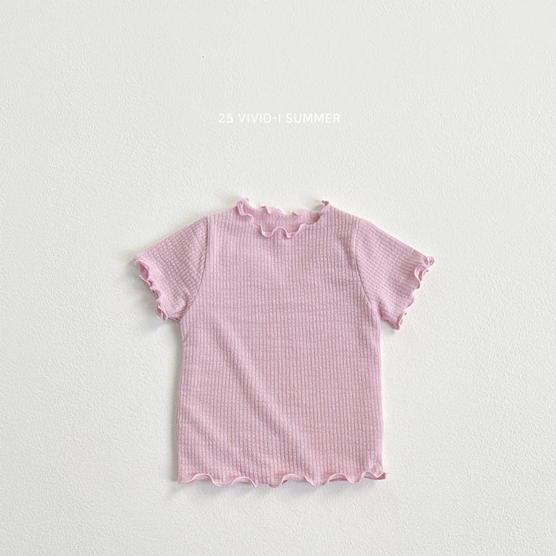Vivid I - Korean Children Fashion - #magicofchildhood - Soap Ribbed Short Sleeve Tee - 6