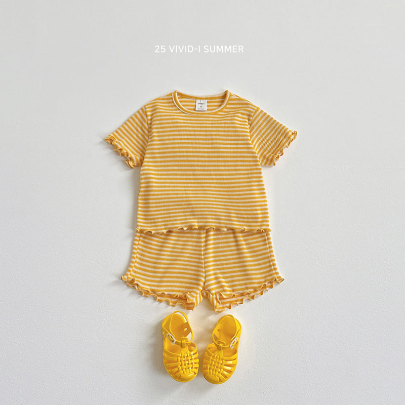 Vivid I - Korean Children Fashion - #magicofchildhood - Stripe Wave Set - 3