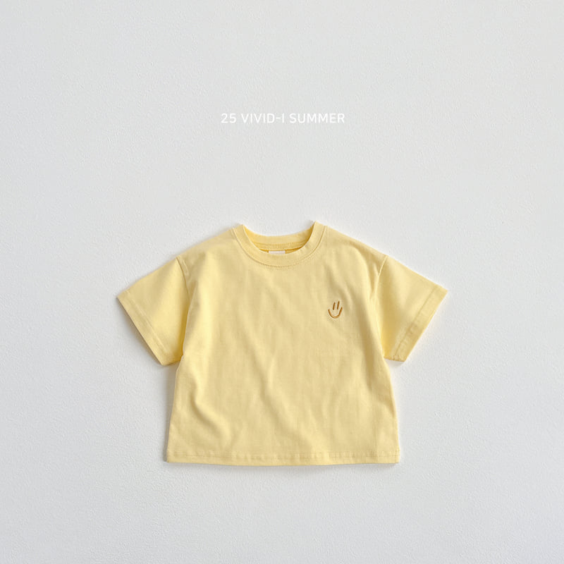 Vivid I - Korean Children Fashion - #littlefashionista - Face Embroidery Short Sleeve Tee - 4
