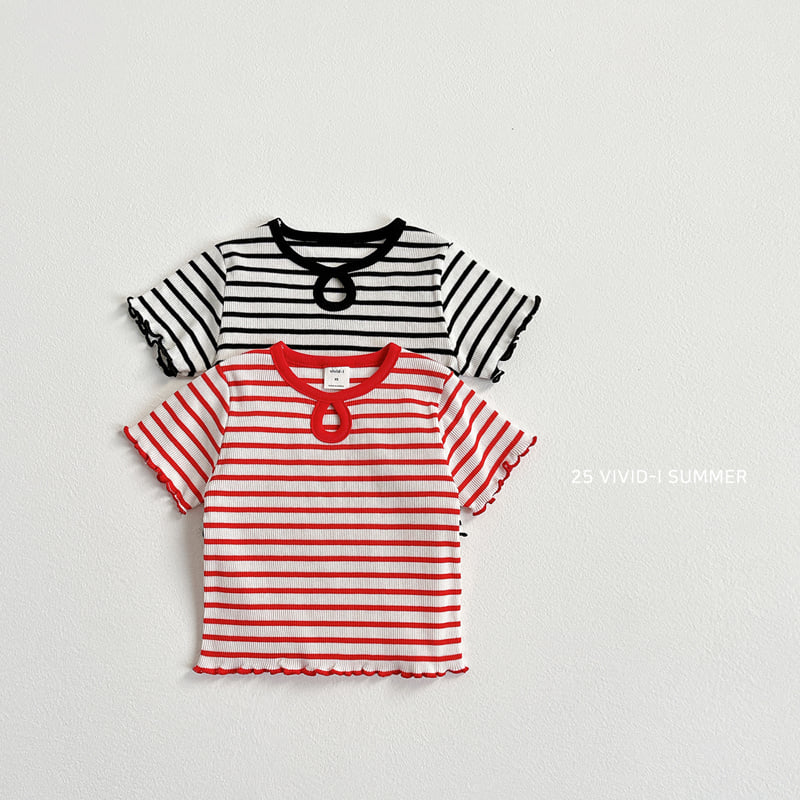 Vivid I - Korean Children Fashion - #magicofchildhood - Stripe Hole Tee - 3