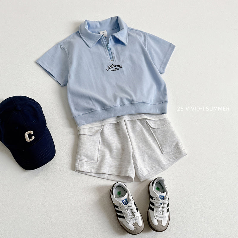 Vivid I - Korean Children Fashion - #magicofchildhood - Collar Anorak Short Sleeve Tee - 9