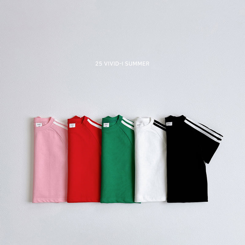 Vivid I - Korean Children Fashion - #magicofchildhood - Pique Line Short Sleeve Tee - 3