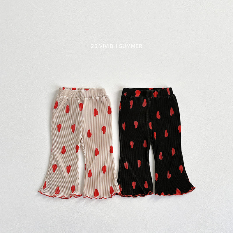 Vivid I - Korean Children Fashion - #magicofchildhood - Heart Pleats Bootscut Pants