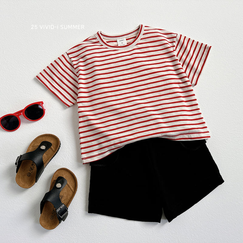 Vivid I - Korean Children Fashion - #magicofchildhood - Marine Stripe Short Sleeve Tee - 12