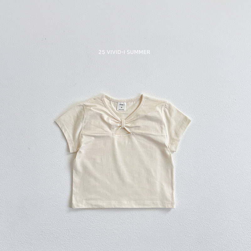 Vivid I - Korean Children Fashion - #magicofchildhood - Slit Ribbon Tie Tee - 5