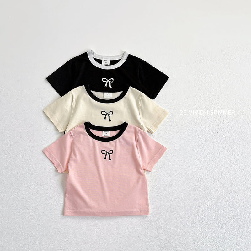 Vivid I - Korean Children Fashion - #littlefashionista - Ribbon Ringer Tee - 4