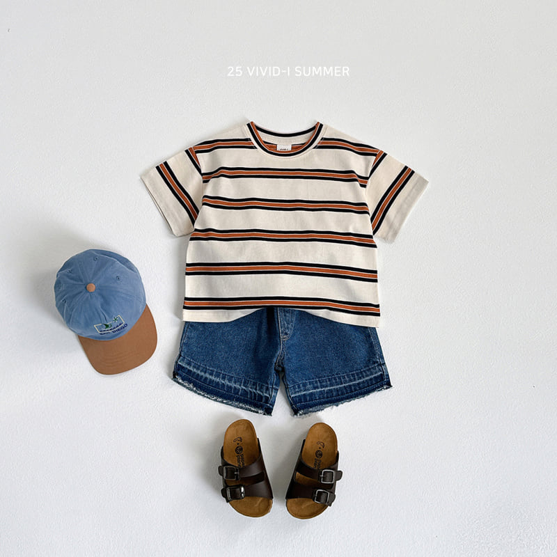 Vivid I - Korean Children Fashion - #minifashionista - Multi Stripe Tee - 9