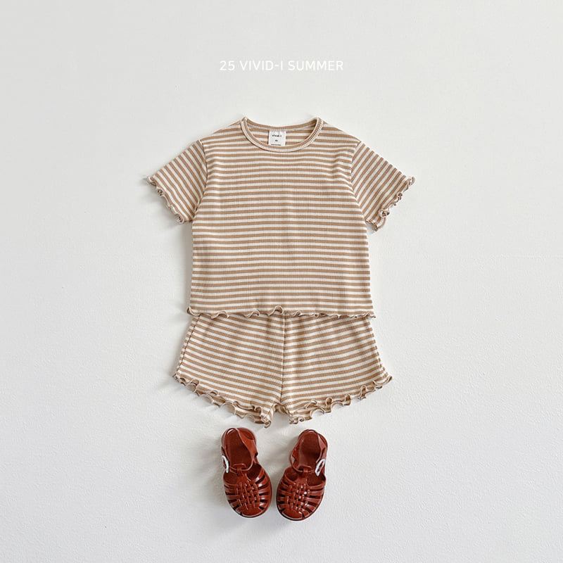 Vivid I - Korean Children Fashion - #magicofchildhood - Stripe Wave Set - 4