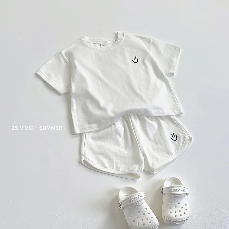 Vivid I - Korean Children Fashion - #minifashionista - Face Embroidery Shorts - 7