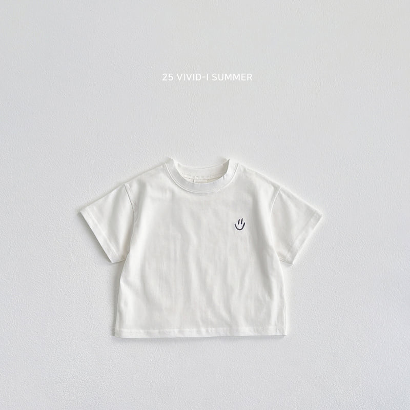 Vivid I - Korean Children Fashion - #minifashionista - Face Embroidery Short Sleeve Tee - 5