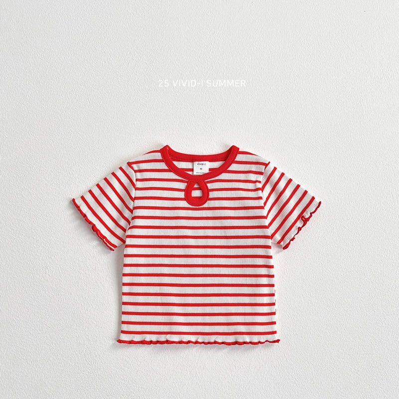 Vivid I - Korean Children Fashion - #magicofchildhood - Stripe Hole Tee - 4