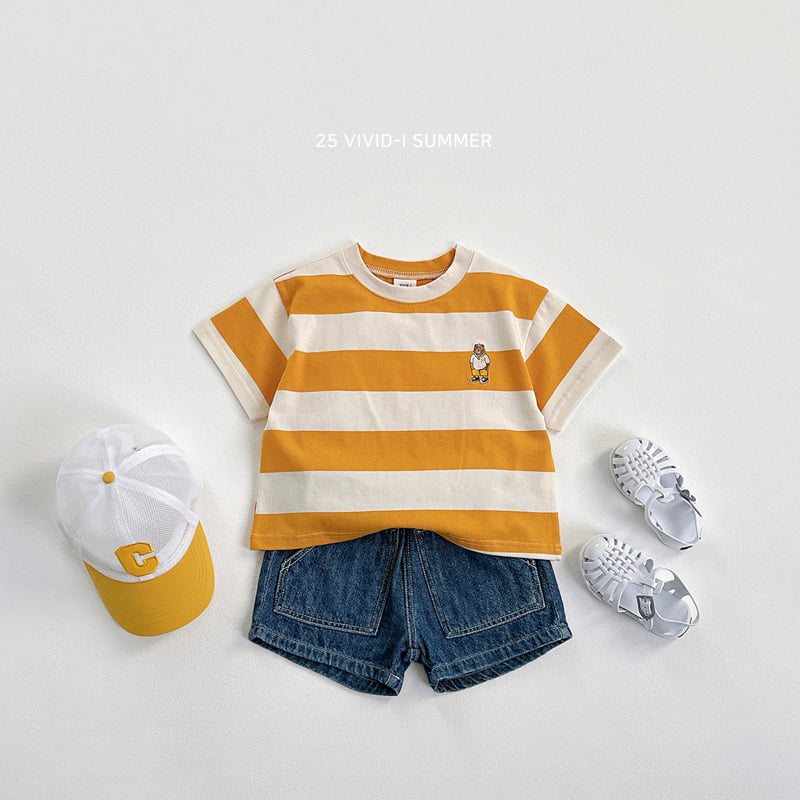 Vivid I - Korean Children Fashion - #minifashionista - Big Stripe Embroidery Short Sleeve Tee - 8